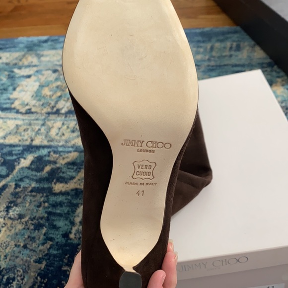 NWT Jimmy Choo Brown Suede Knee-High Boots - Picture 2 of 4